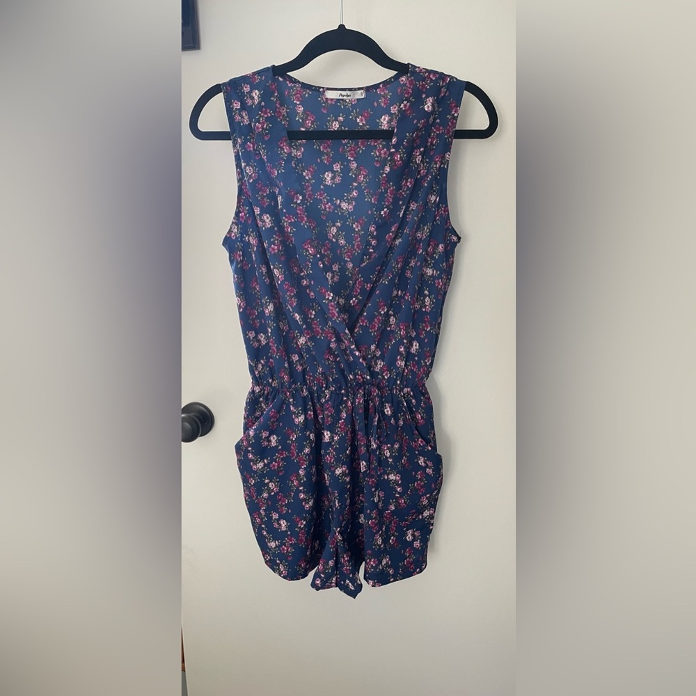 Papaya Floral Sleeveless Jumpsuit